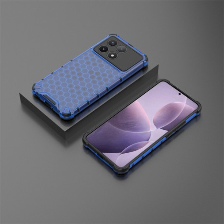Противоударный чехол Honeycomb на Xiaomi Poco X6 Pro - синий