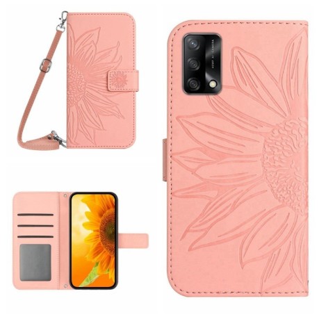 Чохол-книжка Skin Feel Sun Flower для OPPO A74 4G - рожевий