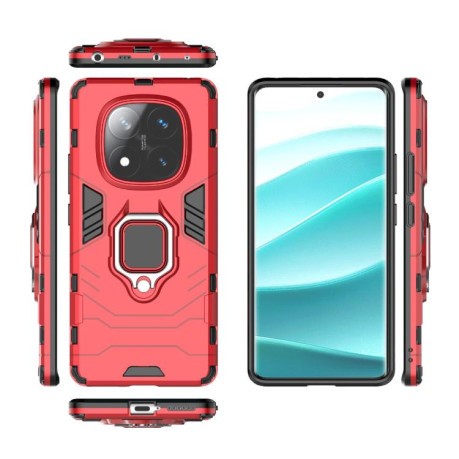 Протиударний чохол HMC 360 Degree Rotating Holder на Redmi Note 14 Pro 4G - червоний