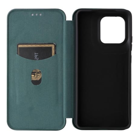 Чохол-книжка Carbon Fiber Texture на Motorola Moto G86 5G - зелений