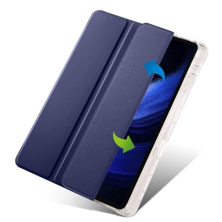 Чехол-книжка 3-fold Clear TPU Smart Leather для Xiaomi Pad 7 / 7 Pro - синий