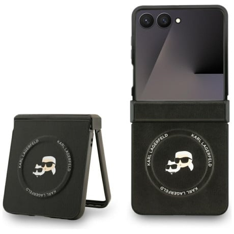Оригинальній чехол Karl Lagerfeld Karl&amp;amp;Choupette Pins MagSafe на Samsung Galaxy Flip 7 - Black