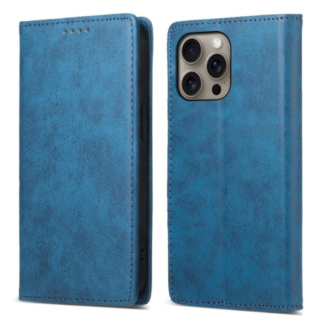Чехол-книжка Business Solid Color Magnetic RFID Leather на iPhone 16 Pro Max - синий