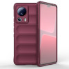 Силіконовий чохол Magic Flannel для Xiaomi 13 Lite 5G - винно-червоний