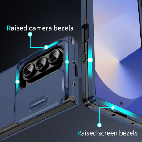Противоударный чехол Sliding Camshield для Samsung Galaxy Fold 7 - синий