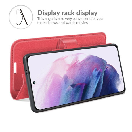 Чехол-книжка Litchi Texture на Samsung Galaxy S22 Plus 5G - красный