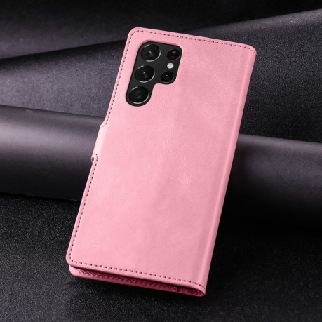 Чохол-книжка TAOKKIM Calf Texture для Samsung Galaxy S22 Ultra 5G - рожевий