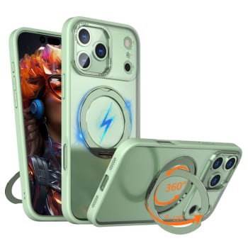 Чохол kalebol з MagSafe та підставкою 360 Metal Ring Holder на iPhone 17 Pro - зелений