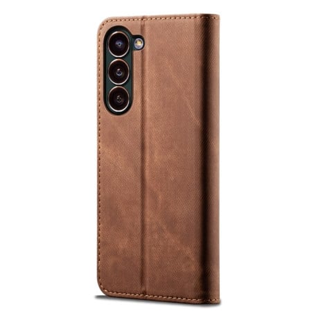 Чохол книжка Denim Texture Casual Style на Samsung Galaxy S23+Plus 5G - коричневий