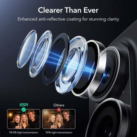 Захисне скло на камеру ESR Armorite Camera на iPhone 16 / 16 Plus / 17 - Transparent