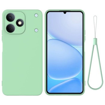 Силиконовый чехол Solid Color Liquid Silicone на Realme Note 80 4G — зелёный