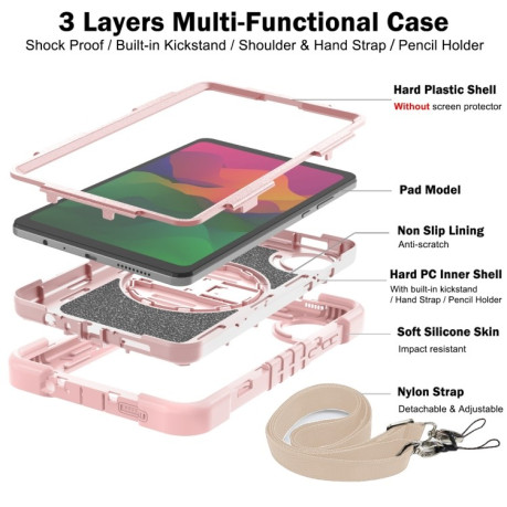 Чохол-книжка Acrylic 360 Degree Rotation Holder Leather для Redmi Pad SE 8.7 2024 - рожеве золото