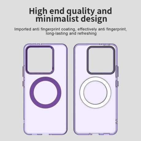 Противоударный чехол MagSafe Holder PC Hybrid для Xiaomi 14T - фиолетовый