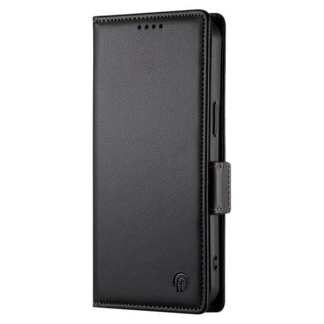 Чехол-книжка Side Buckle Magnetic Frosted Leather на Realme C75 / Realme 14x - черный