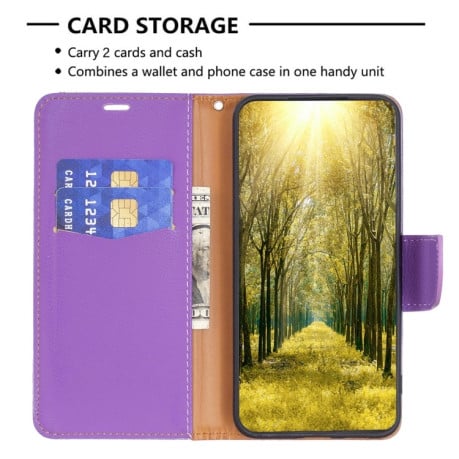 Чохол-книжка Litchi Texture Pure Color Samsung Galaxy A04 4G - фіолетовий