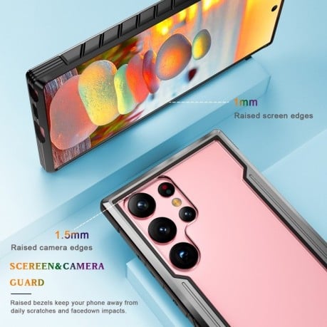 Противоударный чехол Defender Metal Clear для Samsung Galaxy S23 Ultra 5G - темно-серый