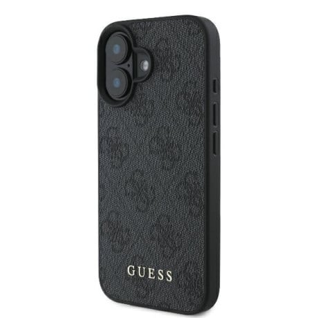 Оригинальный чехол Guess Metal Gold Logo для iPhone 16 Plus - Black