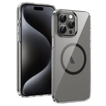 Противоударный чехол Ice Feel HD Transparent PC Full Coverage MagSafe для iPhone 16 Pro Max - черный