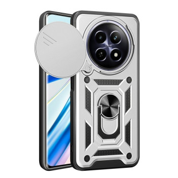 Противоударный чехол Camera Sliding для Realme 13 5G/12 5G/12X 5G Global - серебристый
