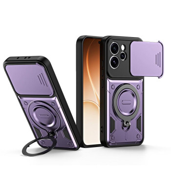 Чохол Escase з кільцем-тримачем і слайдером камери на OPPO Reno15 Pro 5G Global — фіолетовий