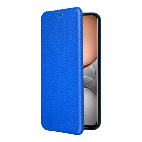 Чехол-книжка Carbon Fiber Texture на Realme C75 4G Global - синий