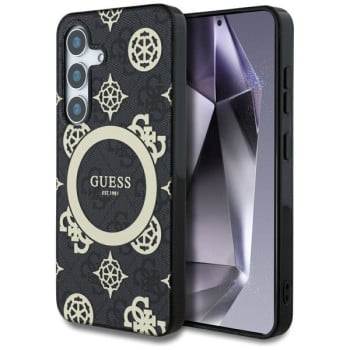 Оригінальний чохол Guess IML Peony On 4G Background MagSafe для Samsung Galaxy S25 - black