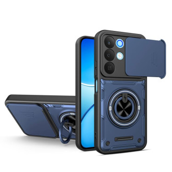 Протиударний чохол зі шторкою камери Sliding Camshield та кільцем-підставкою на Realme 15x India / C85 5G — синій