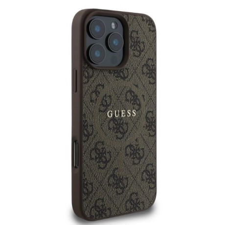 Оригинальный чехол Guess 4G Ring Classic Logo MagSafe для iPhone 16 Pro Max - Brown