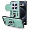 Противоударный чехол Sliding Camshield для Xiaomi Redmi Note 14 Pro 4G - зеленый