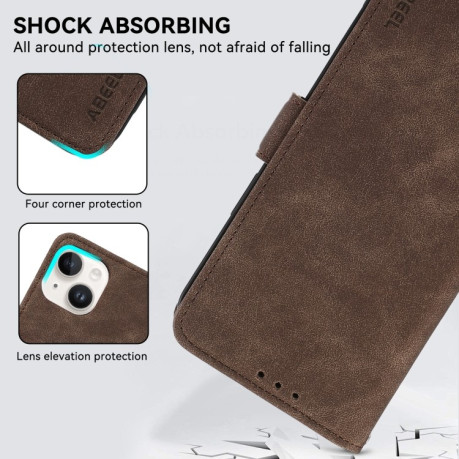 Чехол-книжка ABEEL Color Block Magnetic RFID Leather на Samsung Galaxy A56 5G - коричневый