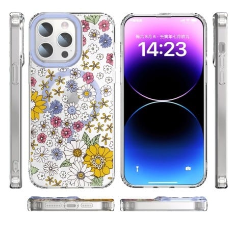 Чехол противоударный with Magsafe Magnetic Shockproof для iPhone 15 - Little Flower