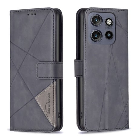 Чохол-книжка Rhombus Texture для Motorola Edge 50 Neo - чорний