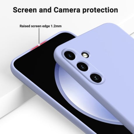 Силіконовий чохол Solid Color Liquid Silicone для Samsung Galaxy A55 5G - фіолетовий