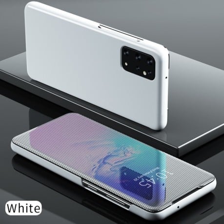 Зеркальный чехол Flip View Cover на Samsung Galaxy S20-белый