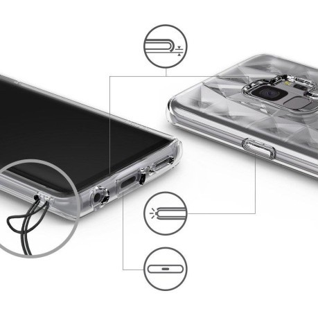 Оригинальный чехол Ringke Air Prism  3D Cover Gel на Samsung Galaxy S9 G960 transparent (APSG0017-RPKG)