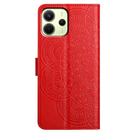 Чохол-книжка Flower Embossed Leather на Xiaomi Redmi Note 14 4G 164.48mm - червоний