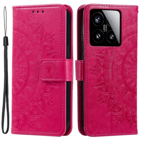 Чехол-книжка Totem Flower для Xiaomi 15 - красный