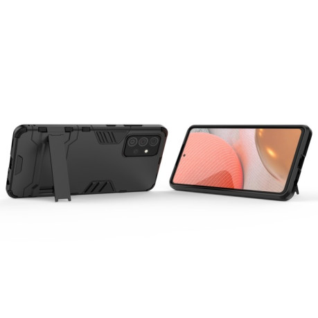 Противоударный чехол Invisible Holder на Samsung Galaxy A72 - черный