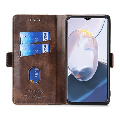 Чехол-книжка Contrast Color для Samsung Galaxy A04 - коричнево-золотой