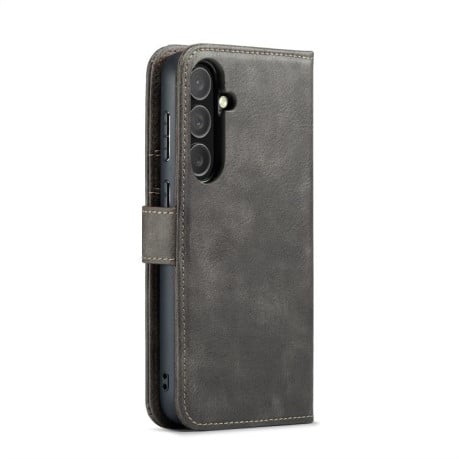 Чохол-книжка DG.MING з фактурою Crazy Horse на Samsung Galaxy S25 FE 5G - сірий