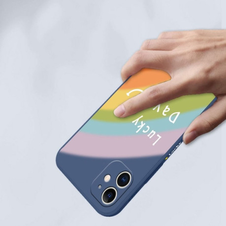 Противоударный чехол Straight Rainbow with Hand Strap для iPhone 11 - синий