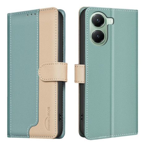 Чохол-книжка Color Matching RFID Anti-theft Leather для Xiaomi Poco X7 Pro - зелений