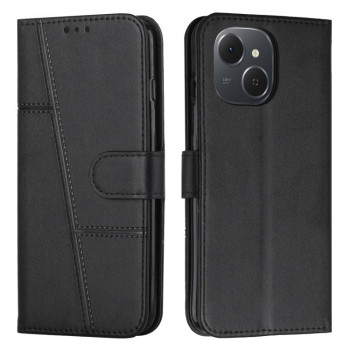 Чехол-книжка со строчкой и фактурой Calf на Tecno Spark 40C — черный