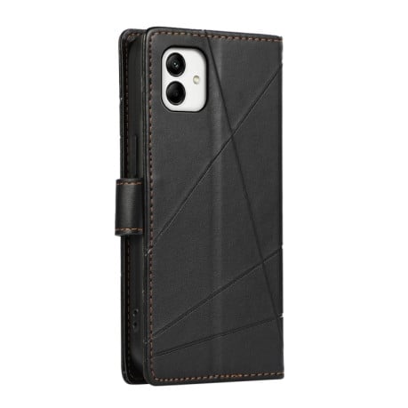 Чохол-книжка протиударна PU Genuine Leather Texture Embossed Line для Samsung Galaxy A05 - чорний