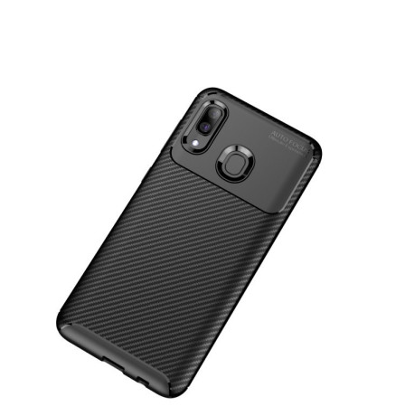 Ударозащитный карбоновый чехол Beetle Series Carbon Fiber Texture на Samsung Galaxy A30-черный