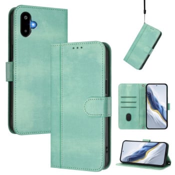 Чохол-книжка Line Splicing Buckle Retro Leather для Samsung Galaxy M06 5G - зелений