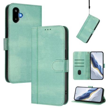 Чехол-книжка Line Splicing Buckle Retro Leather для Samsung Galaxy M06 5G - зеленый