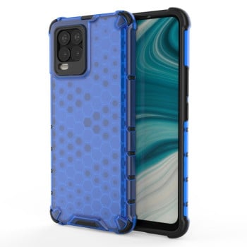 Противоударный чехол Honeycomb на Realme 8/8 Pro - синий