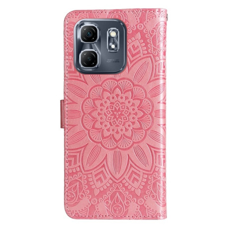 Чехол-книжка Embossed Sunflower для Infinix Hot 50i / Smart 9 - розовый