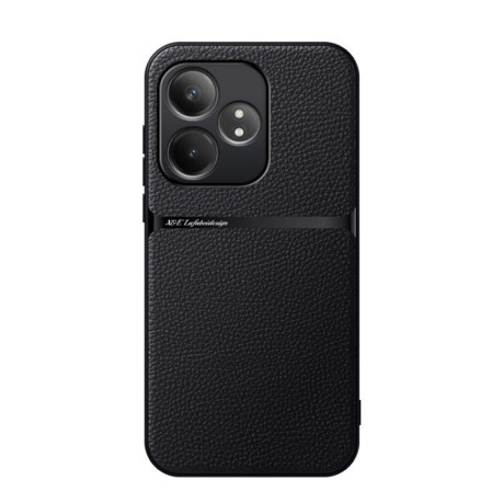Протиударний чохол Litchi Leather Magnetic Full Coverage Shockproof на Realme GT Neo6 / GT Neo6 SE / GT 6 / GT 6T - чорний